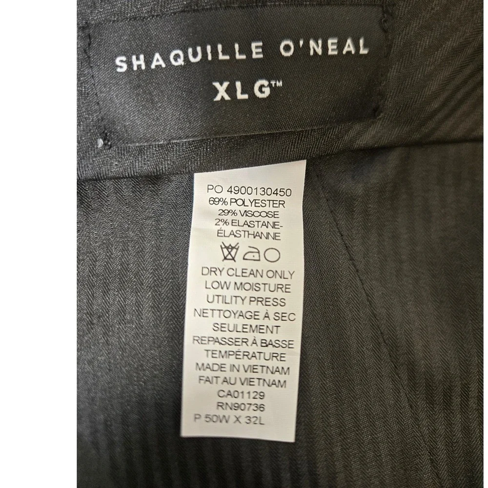 Shaquille O'Neal XLG Mens 50W x 32L Charcoal Grey Stretch Dress Pants NEW